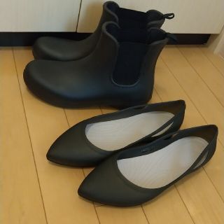 クロックス(crocs)のクロックス リオ フラット&レインブーツ w9  2足セット(レインブーツ/長靴)