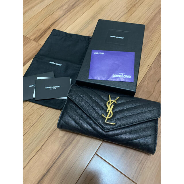 イヴ・サンローラン 財布 長財布 黒 SaintLaurent