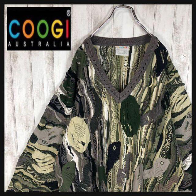 【激レア】coogi クージー 立体 編込み 3Dニット 即完売モデル 希少cm平置き採寸着丈