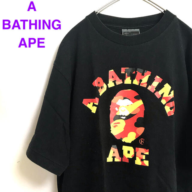 A BATHING APE(アベイシングエイプ)の【A BATHING APE】カモフラ ビックロゴ Tシャツ アベイシングエイプ メンズのトップス(Tシャツ/カットソー(半袖/袖なし))の商品写真