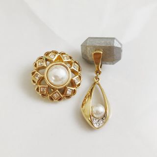 ニナリッチ(NINA RICCI)のVintage ＊ brand pearl earring set(イヤリング)