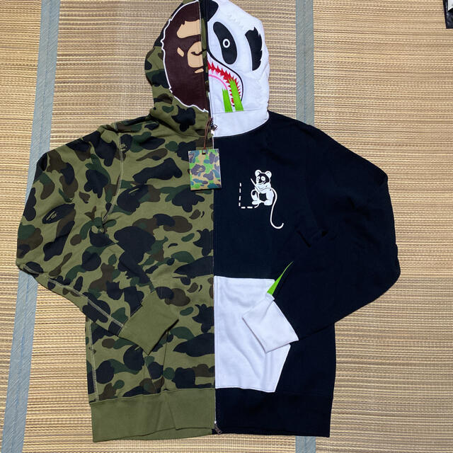 確実正規品　エイプ　bape　青迷彩　パーカー　ape