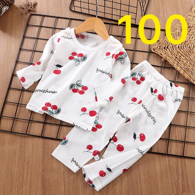 100cm 新品 さくらんぼ パジャマ ルームウェアの通販 by MIMIshops* |ラクマ