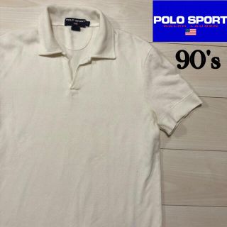 ポロラルフローレン(POLO RALPH LAUREN)の90s POLO SPORT スキッパー　ポロシャツ　サーマル生地　半袖　L(ポロシャツ)