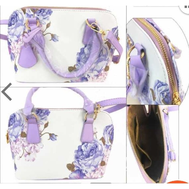 KMFFLY fashion パープル花柄2wayバッグ レディースのバッグ(ハンドバッグ)の商品写真
