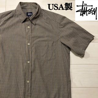 ステューシー(STUSSY)の90s USA製　stussy 半袖　チェックシャツ　ステューシー　Mサイズ(シャツ)