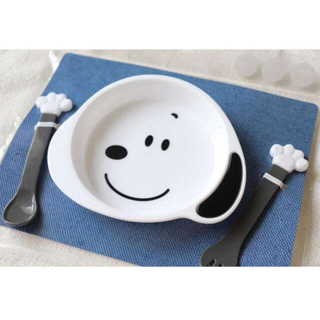 SNOOPY(スヌーピー)のSNOOPY ランチセット　アイコン小皿 & スプーン　フォーク　セット キッズ/ベビー/マタニティの授乳/お食事用品(離乳食器セット)の商品写真