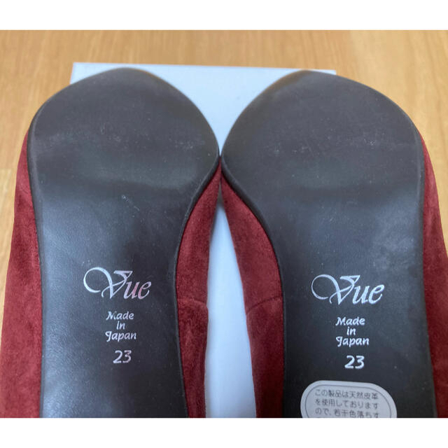 【maohime様 専用】スエード赤ポイントトゥパンプス　4cm太ヒール レディースの靴/シューズ(ハイヒール/パンプス)の商品写真