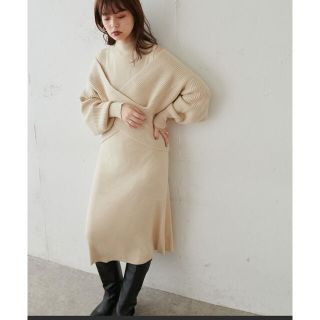 ナチュラルクチュール(natural couture)のナチュラルクチュール　クロスニットワンピース(ロングワンピース/マキシワンピース)