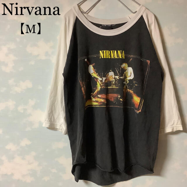 Nirvana バンドTシャツ Kurt Cobain グランジ 希少 ラグラン Tシャツ+カットソー(七分+長袖)