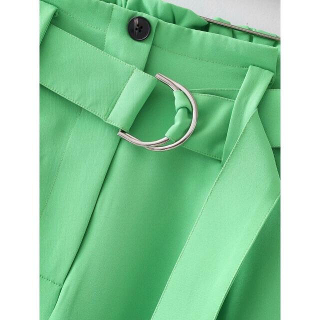 ZARA(ザラ)の🎐8月新作🍧5320◆green グリーン ワイドパンツ  レディースのパンツ(カジュアルパンツ)の商品写真