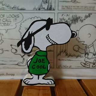 スヌーピー(SNOOPY)のJOE COOL スヌーピー ウッドオブジェ インテリア(インテリア雑貨)