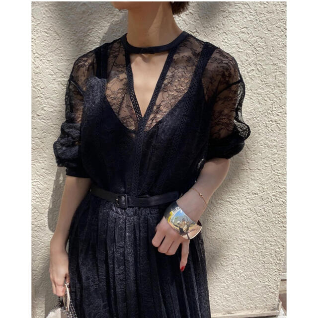 Ameri VINTAGE - Ameri vintage LADY LACE PLEATS DRESS の通販 by