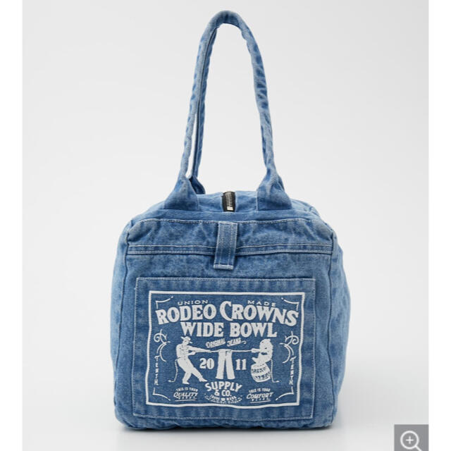 RODEO CROWNS WIDE BOWL(ロデオクラウンズワイドボウル)のロデオクラウンズ 0528 DENIMキューブバッグ　ライトブルー レディースのバッグ(トートバッグ)の商品写真