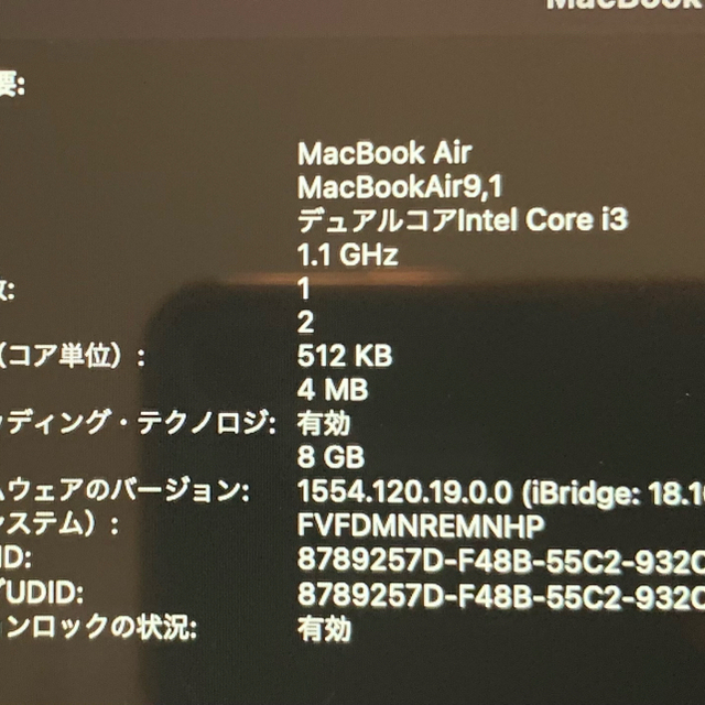 MacBook Air 1100/13.3 MWTJ2J/A  ★値下げ