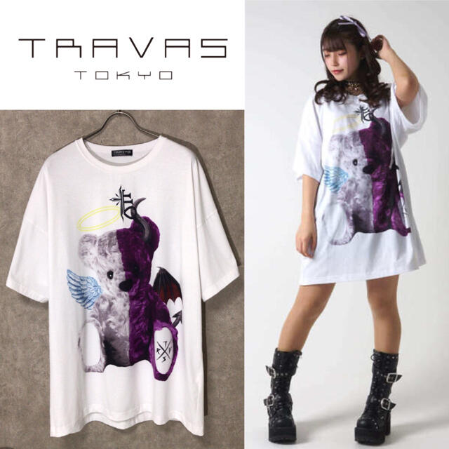 MILKBOY(ミルクボーイ)の【激レア】 TRAVAS TOKYO 天使とあクマ Tシャツ 白 レディースのトップス(Tシャツ(半袖/袖なし))の商品写真