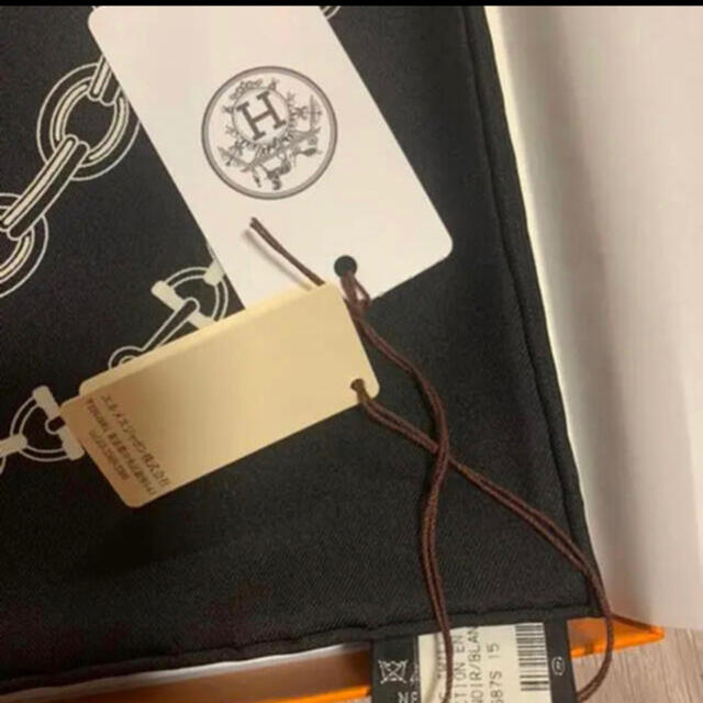 ファッショ】 Hermes - エルメス カレ90 ノワール×ブラン レアクション
