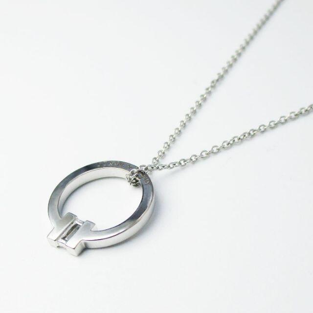 スペシャルオファ Tiffany 40/45cm K18WG ネックレス サークル T