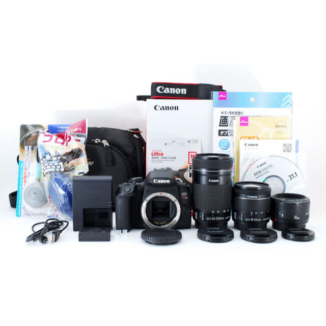 Canon - キャノン　canon kiss x 10i 標準&望遠&単焦点レンズセット
