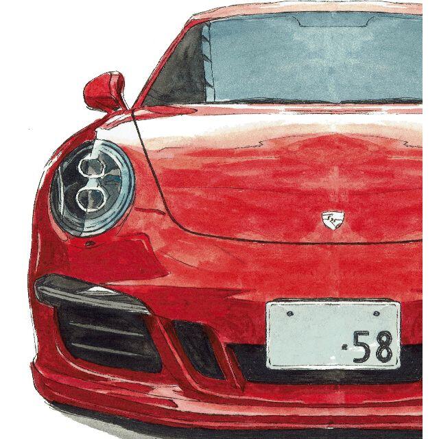 GC-1446ポルシェ911/911-GTS限定版画直筆サイン額装作家平右ヱ門 6