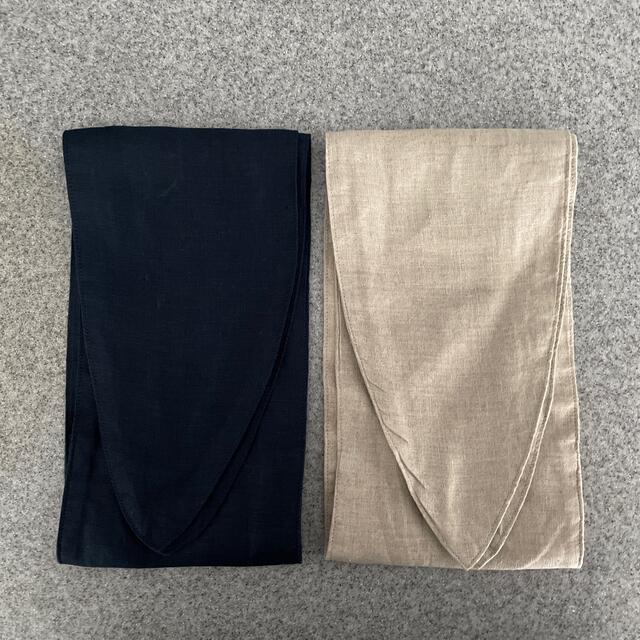 MUJI (無印良品)(ムジルシリョウヒン)の無印良品 フレンチリネン ポケット付きスカーフ  2枚 レディースのファッション小物(バンダナ/スカーフ)の商品写真
