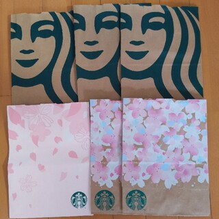 スターバックスコーヒー(Starbucks Coffee)のスターバックス　ショップ袋　6枚セット(ショップ袋)