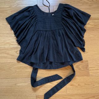 ビームス(BEAMS)の美品　maturely beams 黒　フリル　バックリボン　ブラウス　ギャザー(シャツ/ブラウス(長袖/七分))