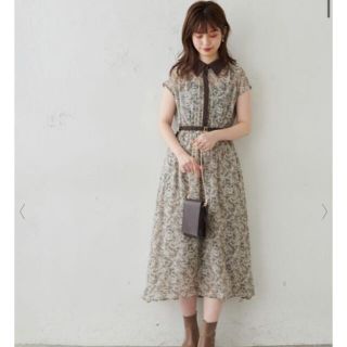 ナチュラルクチュール(natural couture)の襟付きレトロワンピース(ロングワンピース/マキシワンピース)