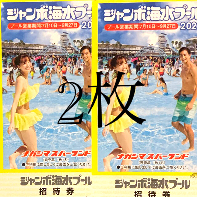 ナガシマスパーランド・ナガシマジャンボ海水プール入場券×2名分