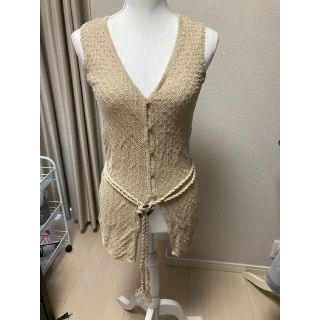 リリーブラウン(Lily Brown)のあみあみベスト　美品　羽織り(カーディガン)