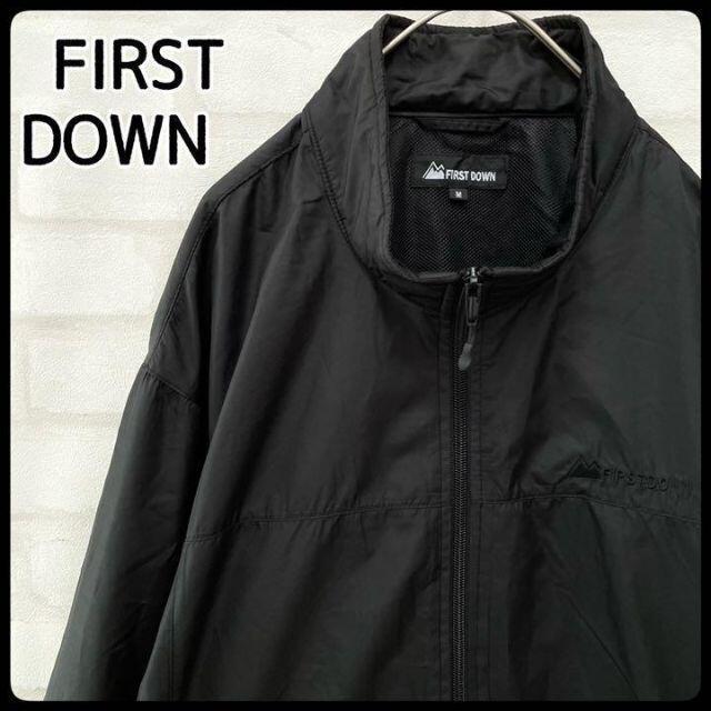 【大人気】FIRST DOWN ナイロン ジャケット ウインド ブレーカー 黒