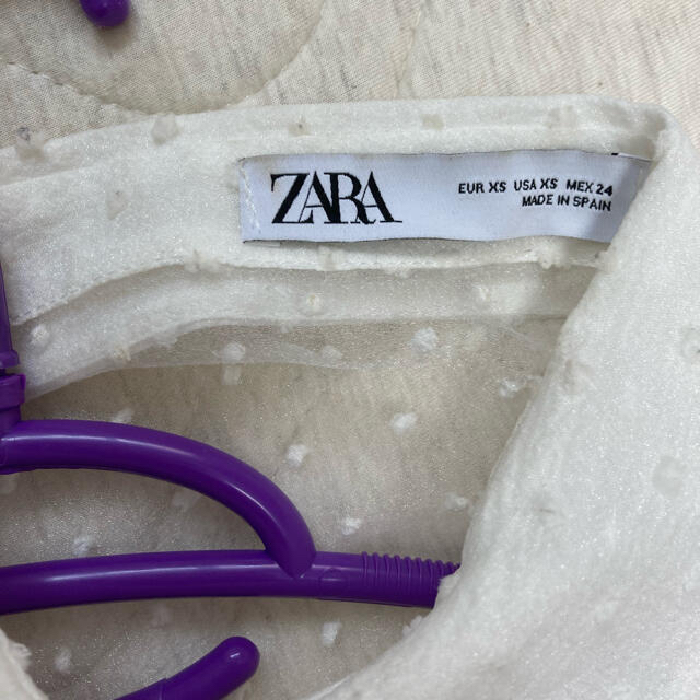 ZARA(ザラ)のzara シースルー　ドット　パフスリーブ　シャツ　 レディースのトップス(シャツ/ブラウス(長袖/七分))の商品写真