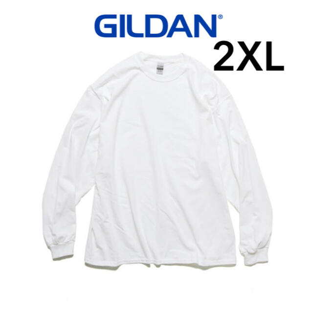 GILDAN(ギルタン)の新品 ギルダン 6oz ウルトラコットン 無地長袖Tシャツ ロンT 白 メンズのトップス(Tシャツ/カットソー(七分/長袖))の商品写真