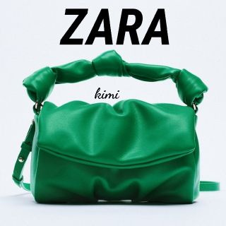 ザラ(ZARA)のZARA 　(グリーン)　ソフトノットクロスボディバッグ　ミニショルダー(ショルダーバッグ)