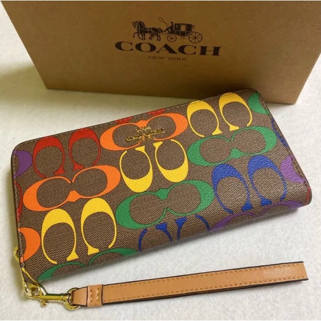 COACH 長財布 コーチ シグネチャー レインボー 日本未発売品