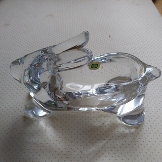 トウヨウササキガラス(東洋佐々木ガラス)のSASAKI  CRISTAL    ガラスのウサギ　小物入れ(置物)