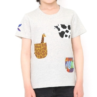 グラニフ(Design Tshirts Store graniph)のアニマルフェイクファー ポケットTシャツ刺繍加工☆グラニフ☆120(Tシャツ/カットソー)