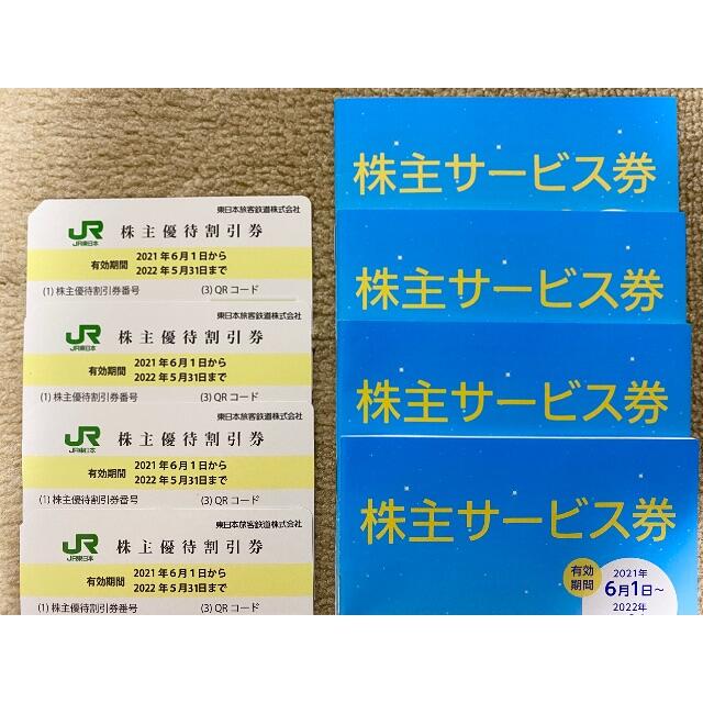 JR東日本 東日本旅客鉄道 株主優待券 4枚 + 株主サービス券 4冊⑦