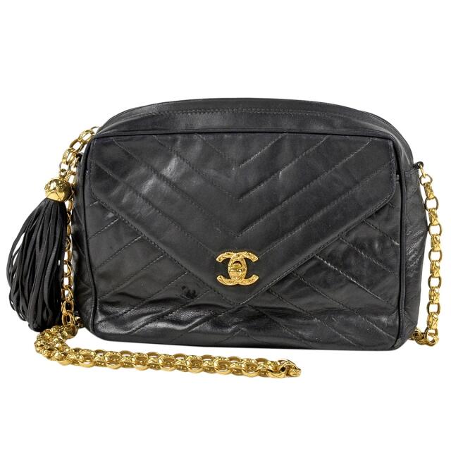 CHANEL - シャネル Vステッチ フリンジ チェーン ショルダーバッグ レディース 【中古】の通販 by バイセルオンライン ラクマ店