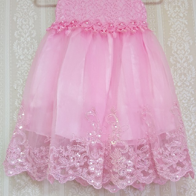 ドレス♥ピンク♥110cm キッズ/ベビー/マタニティのキッズ服女の子用(90cm~)(ドレス/フォーマル)の商品写真