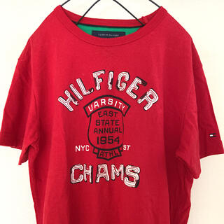 トミーヒルフィガー(TOMMY HILFIGER)のトミーヒルフィガー　半袖Tシャツ　赤 S(Tシャツ/カットソー(半袖/袖なし))