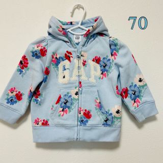 ベビーギャップ(babyGAP)のbaby GAP 花柄パーカー 70(ジャケット/コート)