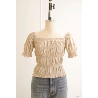 スナイデル(SNIDEL)のHerlipto Smocked Jersey Top S(カットソー(半袖/袖なし))