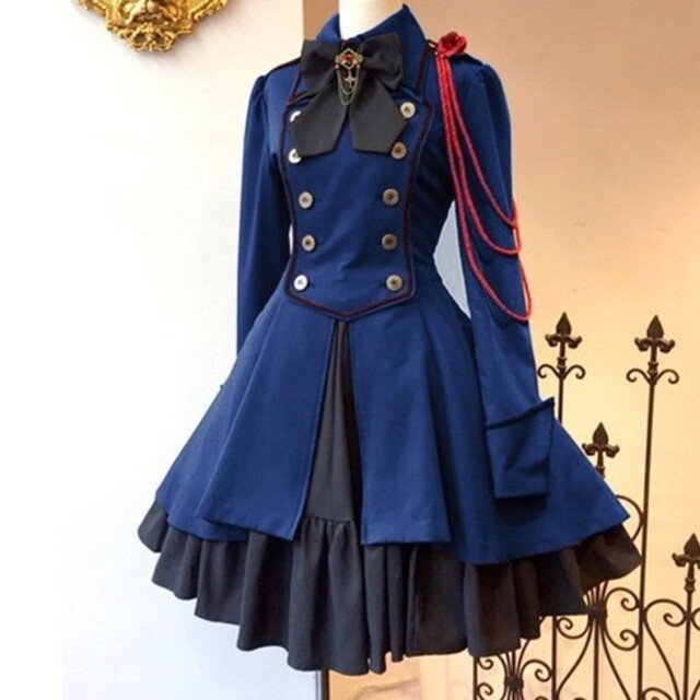 在庫限り 膝丈ワンピース 軍服 ロリータ ワンピース ゴスロリ ドレス M L F818 最新モデルが入荷 New V Ems Org Eg 在庫限り 膝丈ワンピース 軍服 ロリータ ワンピース ゴスロリ ドレス M L F818 最新モデルが入荷 New V Ems Org Eg