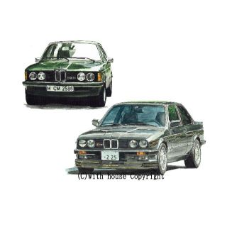 GC-1454 BMW323/ALPINA限定版画直筆サイン額装作家平右ヱ門