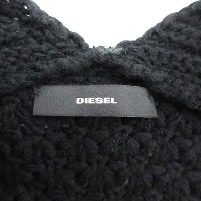 DIESEL(ディーゼル)のディーゼル カーディガン ニット 長袖 ダメージ加工 XS 黒 シルバー メンズのトップス(カーディガン)の商品写真