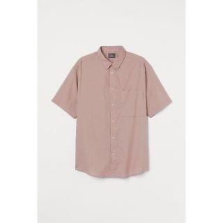 エイチアンドエム(H&M)のH&M リラックスフィット コットン半袖シャツ ダスティピンク(シャツ)