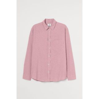 エイチアンドエム(H&M)のH&M レギュラーフィット リネンブレンドシャツ ピンク(シャツ)