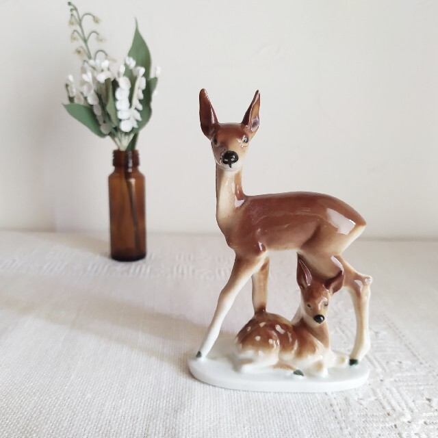 H.P.FRANCE(アッシュペーフランス)の* pottery animal ❀ deer 鹿 インテリア/住まい/日用品のインテリア小物(置物)の商品写真