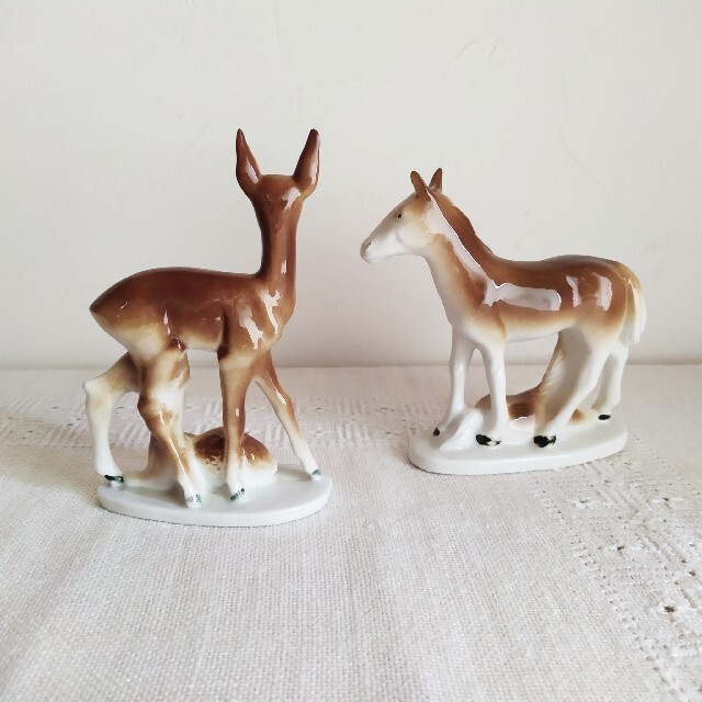 H.P.FRANCE(アッシュペーフランス)の* pottery animal ❀ deer 鹿 インテリア/住まい/日用品のインテリア小物(置物)の商品写真